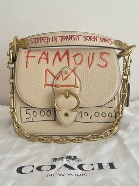 RARE Coach x Jean Michel Basquiat “Famous” Graffiti Beat 18 Top Handle Chain Bag